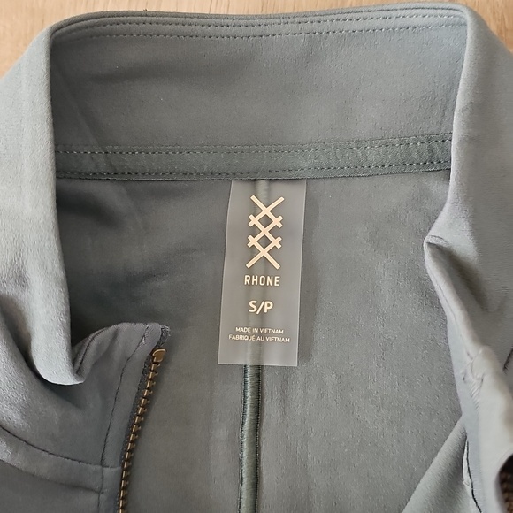 RHONE Green Smoke Revive Rib Zip Tank Size Small - Picture 6 of 7